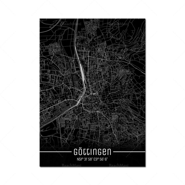 Map Black Line Poster Canvas Painting Home Decor Wall Art - Image 5