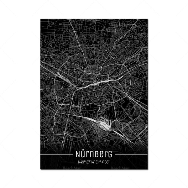 Map Black Line Poster Canvas Painting Home Decor Wall Art - Image 8