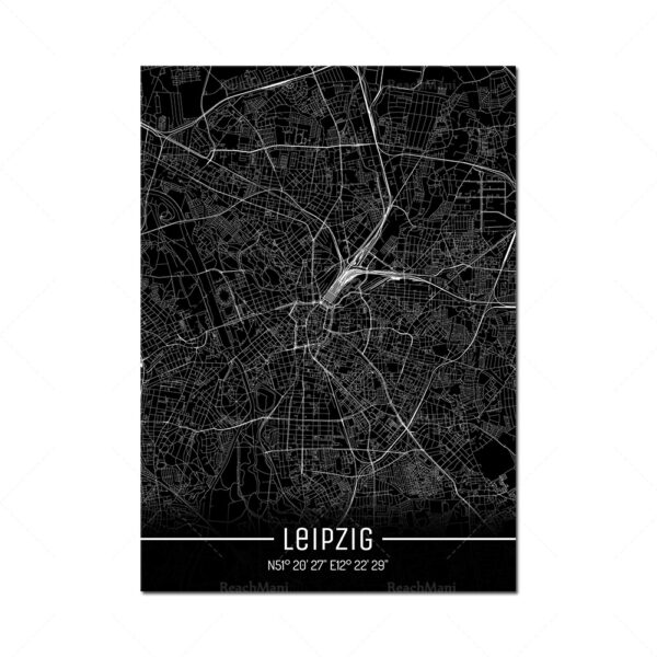 Map Black Line Poster Canvas Painting Home Decor Wall Art - Image 2