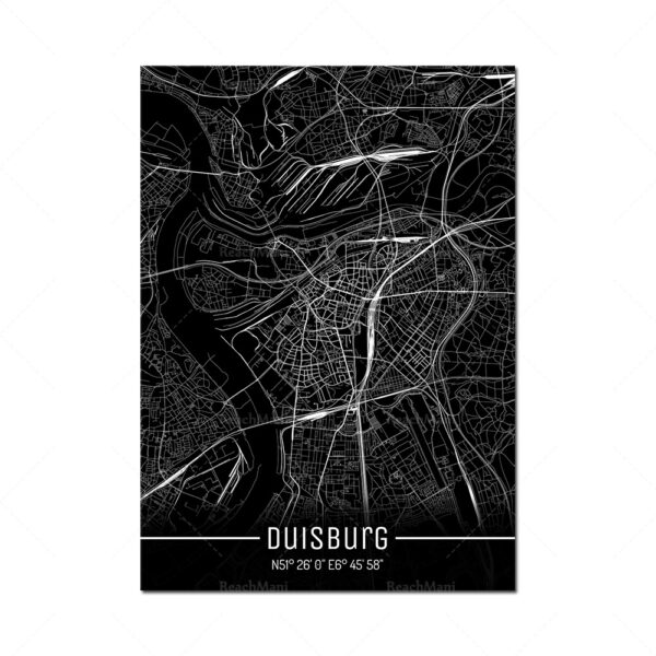 Map Black Line Poster Canvas Painting Home Decor Wall Art - Image 4