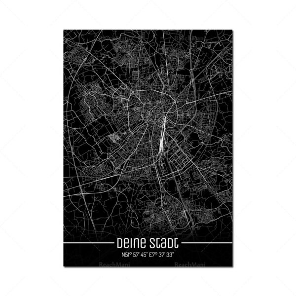 Map Black Line Poster Canvas Painting Home Decor Wall Art - Image 10