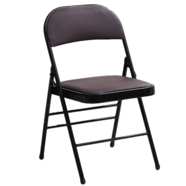 ADVAN Garden outdoor stackable black metal frame leather flat soft backrest hotel beach folding chair for wedding party events - Image 5