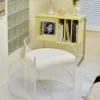 Hot Sales Luxury Transparent Acrylic Armrest Dining Chair Restaurant Makeup Chair With Headrest