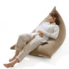 nature brown cotton huge gaming beanbag chair lazy lounge slipcover and independent inner bag