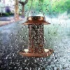 2 In 1 Solar Energy Bird Feeder Waterproof Garden Solar Street Lamp Birdhouse Wall Hanging Bronze Metal Tray Bird Feeder Outdoor - Image 3