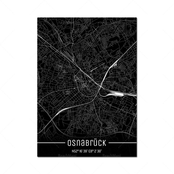 Map Black Line Poster Canvas Painting Home Decor Wall Art - Image 7