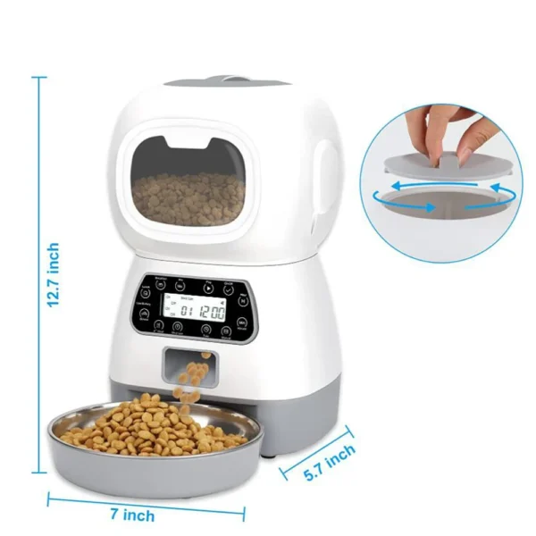 3.5L Smart Automatic Dog & Cat Feeder – WiFi Food Dispenser with Timer & Stainle - Image 3