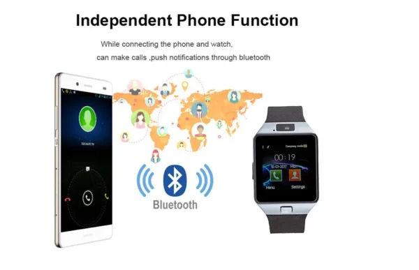 DZ09 Smartwatch with SIM Card – Touch Screen, Camera, Calls, Bluetooth - Image 4