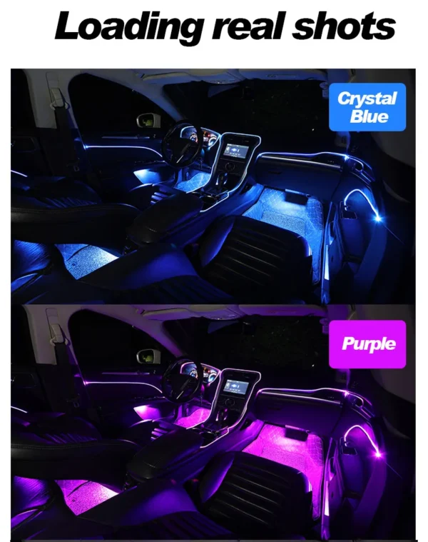 Neon LED Strip 6-in-1 APP Car Interior Ambient Light Kit, Flexible & Custom - Image 5