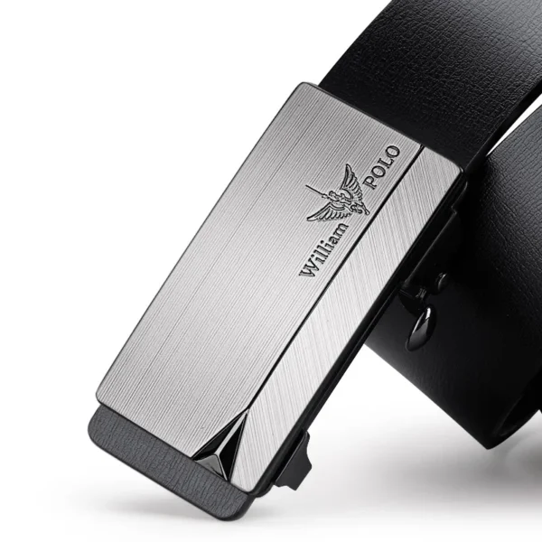 WILLIAMPOLO Genuine Leather Belt – Custom Buckle, Black/Brown for Men - Image 2