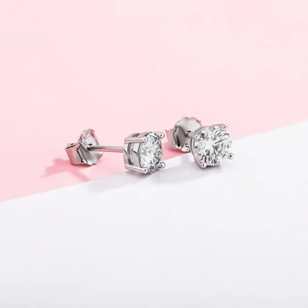Hip Hop 925 Sterling Silver Moissanite Stud Earrings for Women Accessories - Image 5