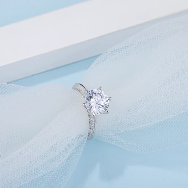 Brilliant 3.0 Ct Moissanite Engagement Ring – Sterling Silver Wedding Gift - Image 4
