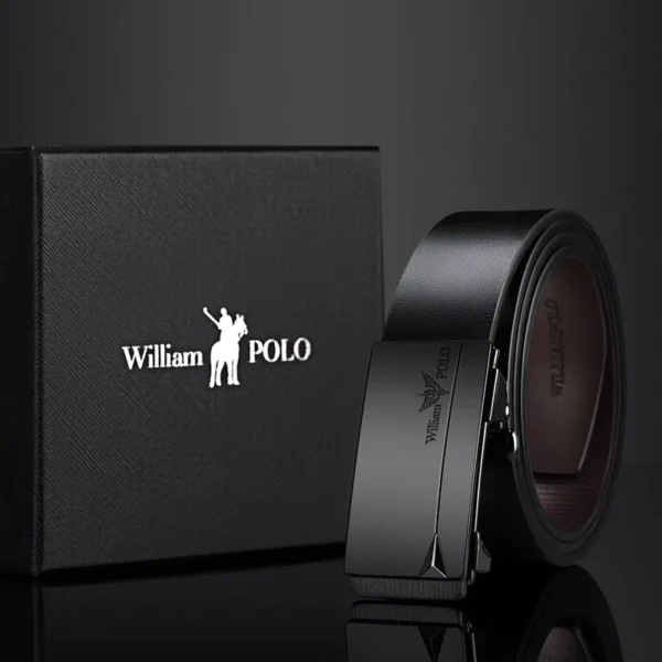 WILLIAMPOLO Genuine Leather Belt – Custom Buckle, Black/Brown for Men - Image 5