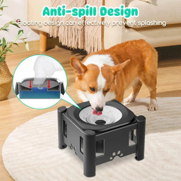 Adjustable Stainless Steel Elevated Dog Bowl – 2.2L Non-Slip Slow Water Feeder - Image 3