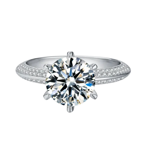 Brilliant 3.0 Ct Moissanite Engagement Ring – Sterling Silver Wedding Gift