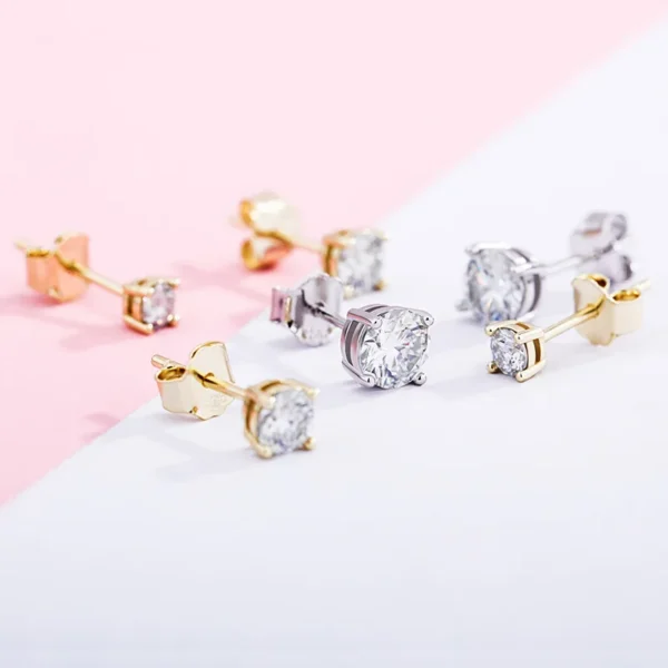 Hip Hop 925 Sterling Silver Moissanite Stud Earrings for Women Accessories - Image 4