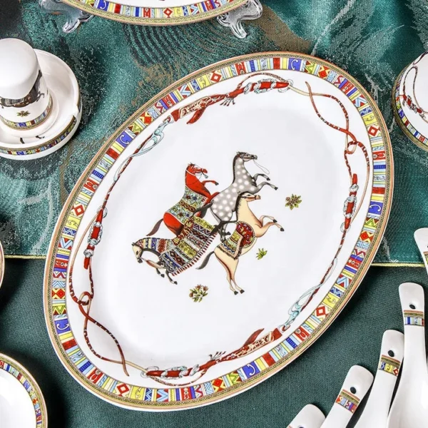 New Arrival Ceramic Dinner Set  Kitchen DESIGN Feature Bone China Dinner Set - Image 2