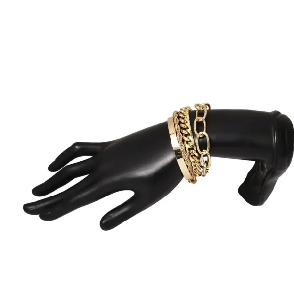 HOVANCI Vintage 14K Gold Plated Bracelet Set – Elegant Charm Jewelry - Image 3