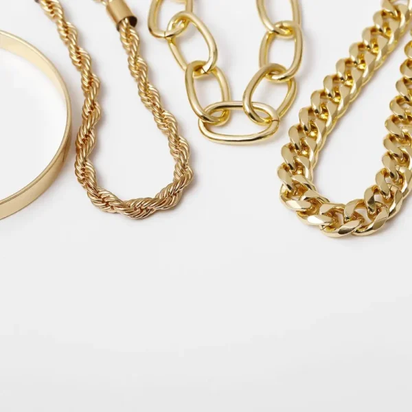 HOVANCI Vintage 14K Gold Plated Bracelet Set – Elegant Charm Jewelry - Image 5