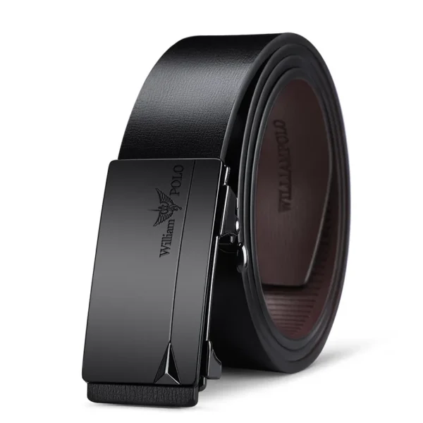 WILLIAMPOLO Genuine Leather Belt – Custom Buckle, Black/Brown for Men - Image 6