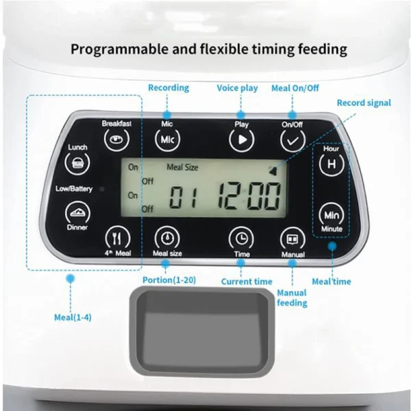 3.5L Smart Automatic Dog & Cat Feeder – WiFi Food Dispenser with Timer & Stainle