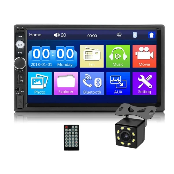 2 Din 7" Touch Screen Car Stereo BT FM USB AUX SD MP5 Player + Rear Camera - Image 6
