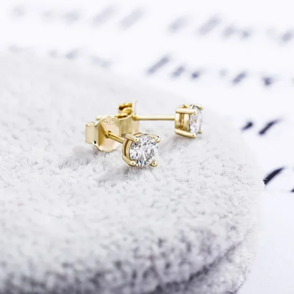 Hip Hop 925 Sterling Silver Moissanite Stud Earrings for Women Accessories - Image 2
