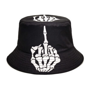 Skull Finger Pattern Positioning Bucket Hat
